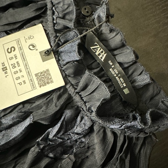 NWT ZARA long sleeve sheer crop blouse S - Picture 7 of 9